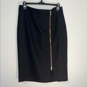 J. Crew Black and Gold Knee-Length Pencil Skirt